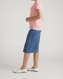 Scoop Neck Tee Portrait Pink/White Stripe