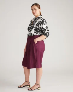 Seaport Tailored Linen Blend Short Acai