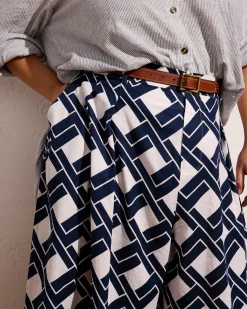 Seaport Tailored Linen Blend Short Geometrica Print