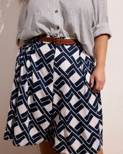 Seaport Tailored Linen Blend Short Geometrica Print
