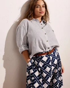 Seaport Tailored Linen Blend Short Geometrica Print
