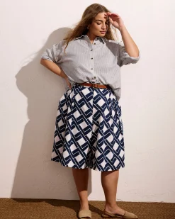 Seaport Tailored Linen Blend Short Geometrica Print