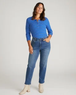 Seine High Rise Straight Leg Jean 29 Inch Anzio Blue