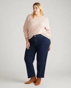 Seine High Rise Straight Leg Jean 29 Inch Dark Indigo