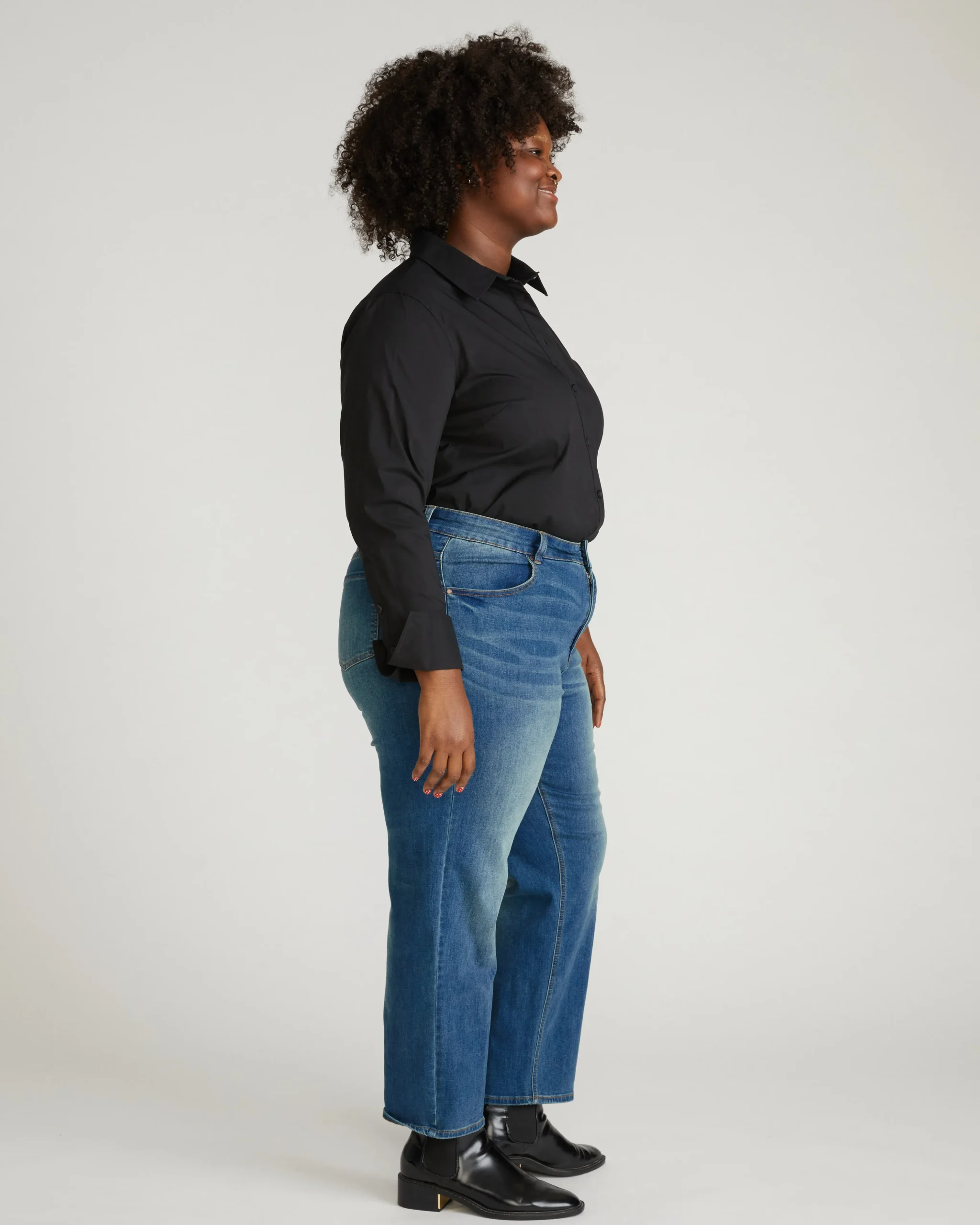 Seine High Rise Straight Leg Jean 29 Inch Washed Vintage Indigo