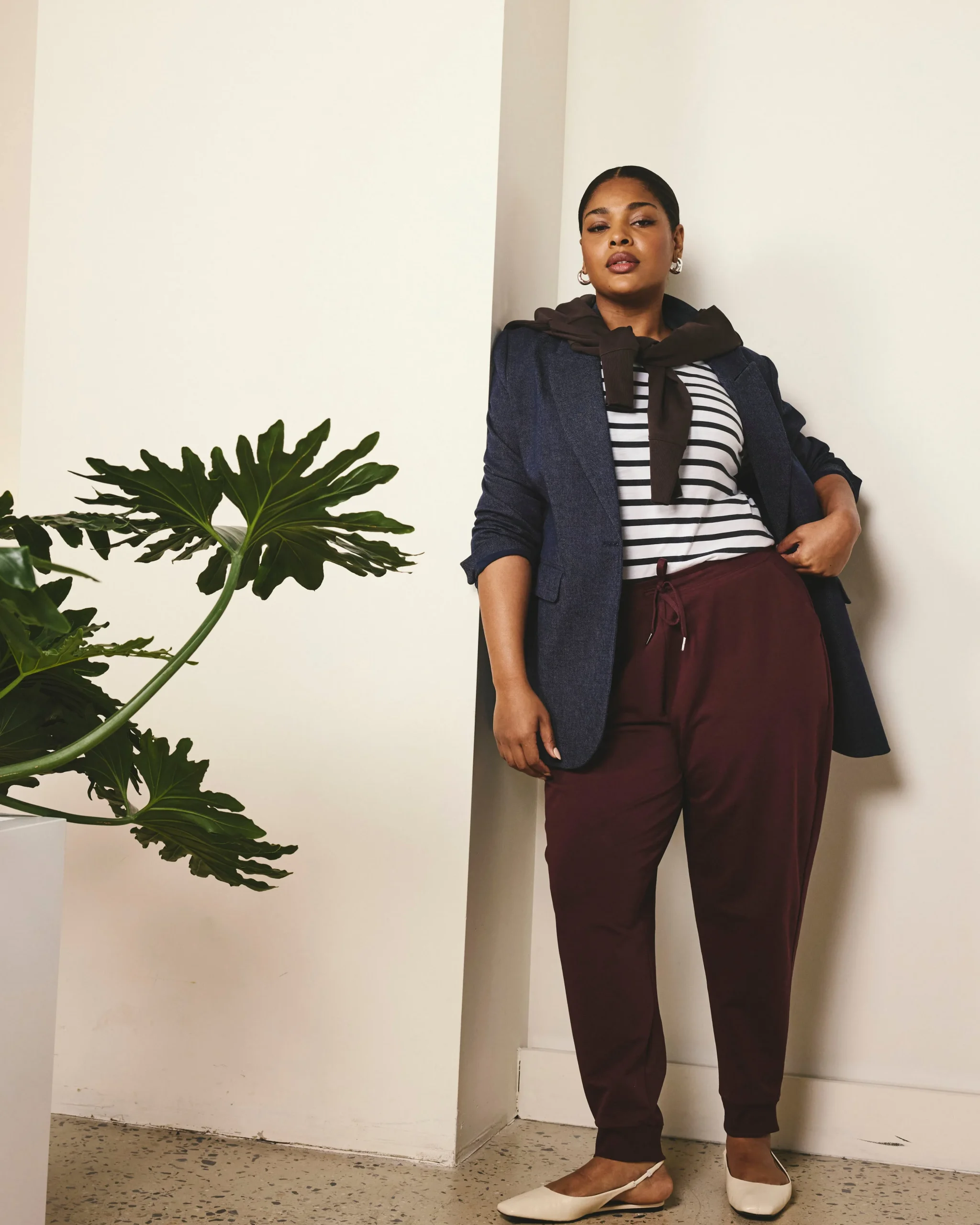 Selma French Terry Jogger Black Cherry