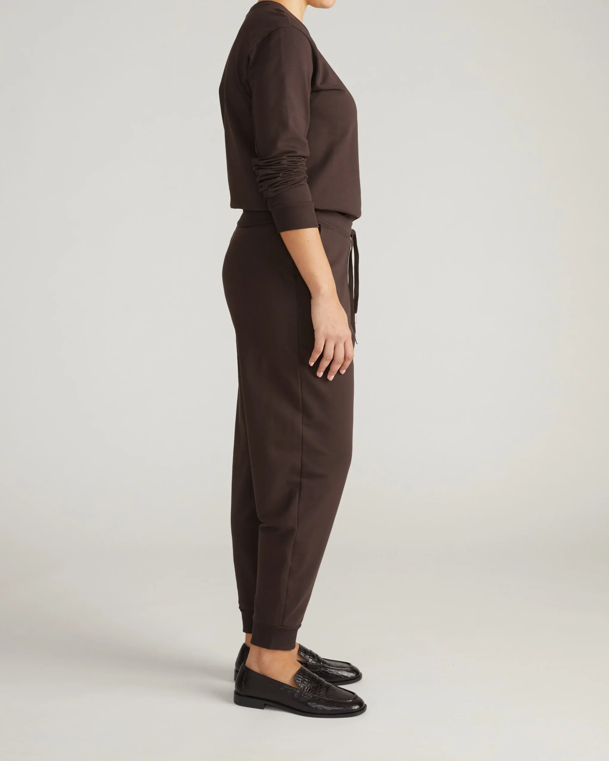 Selma French Terry Jogger Deep Brown