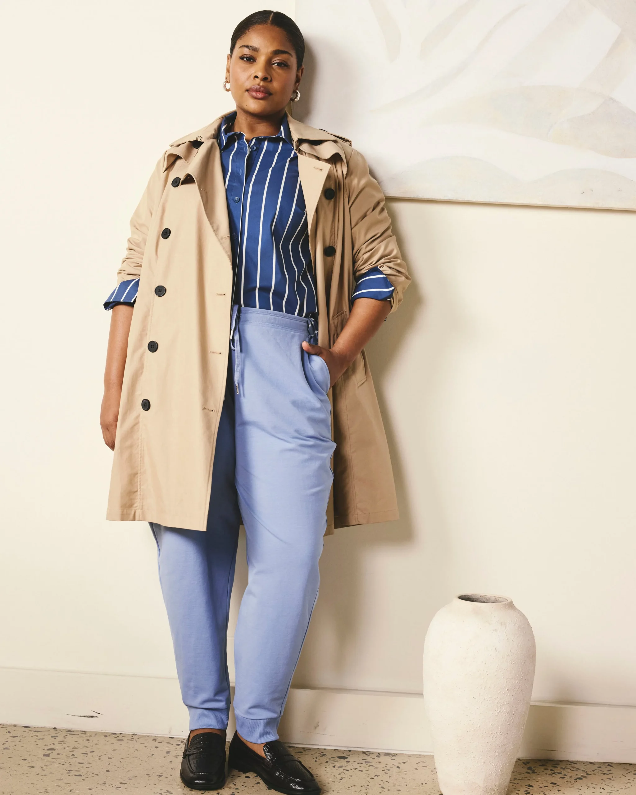 Selma French Terry Jogger Graceful Blue