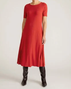 Serena Boatneck Divine Jersey Dress Lipstick
