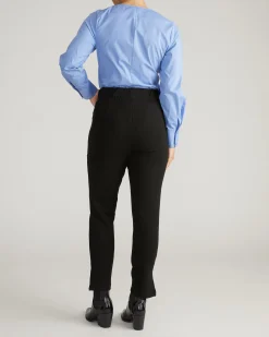 Skinny Pintuck Ponte Pants 28 Inch Black