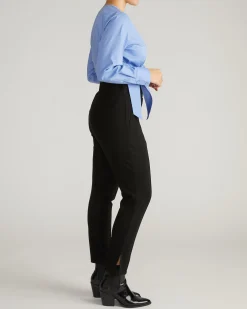 Skinny Pintuck Ponte Pants 28 Inch Black