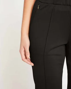 Skinny Pintuck Ponte Pants 28 Inch Black