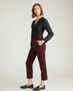 Smart Signature Ponte Pants Black Cherry