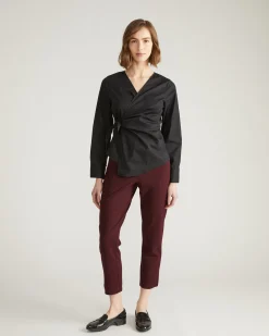 Smart Signature Ponte Pants Black Cherry