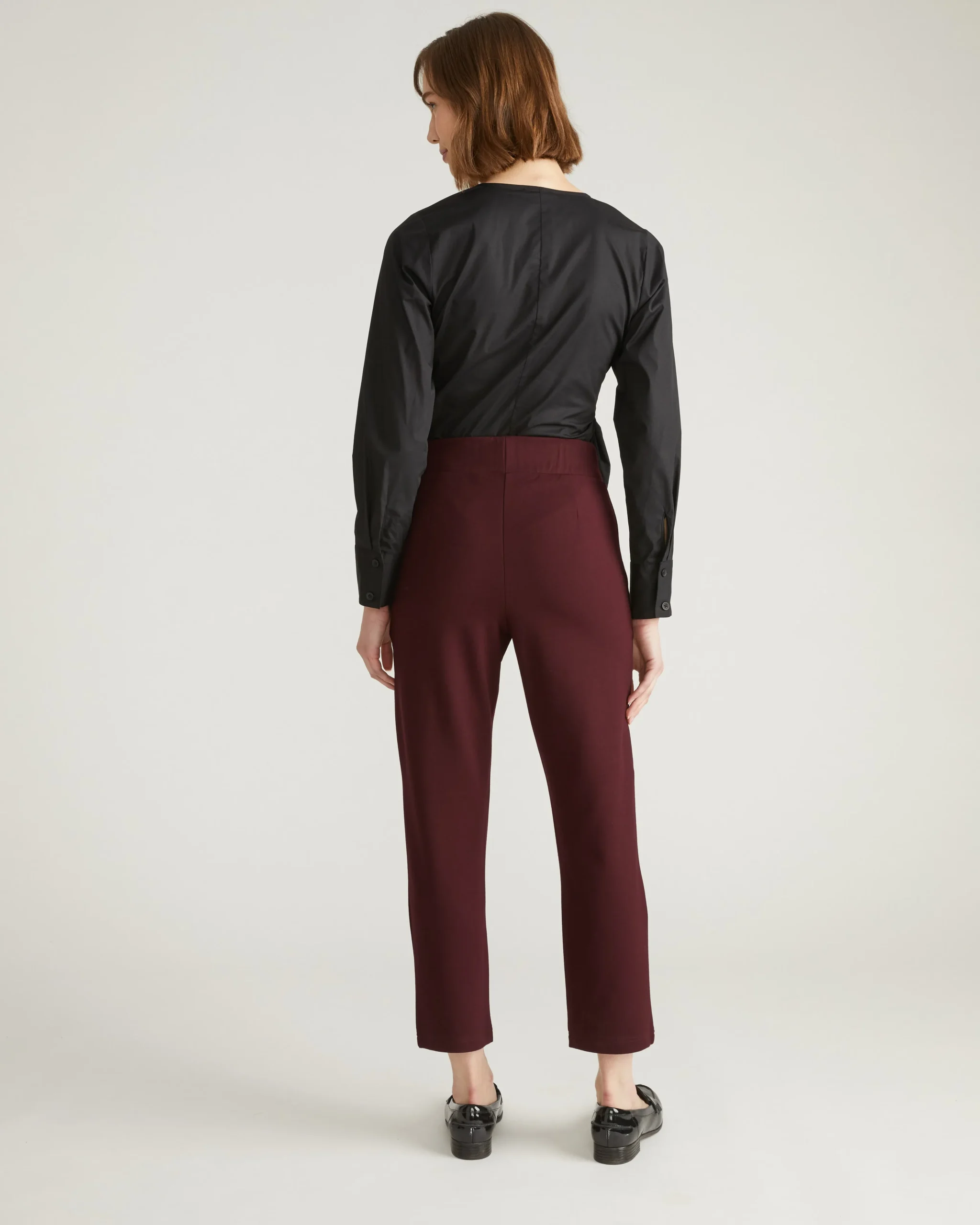Smart Signature Ponte Pants Black Cherry
