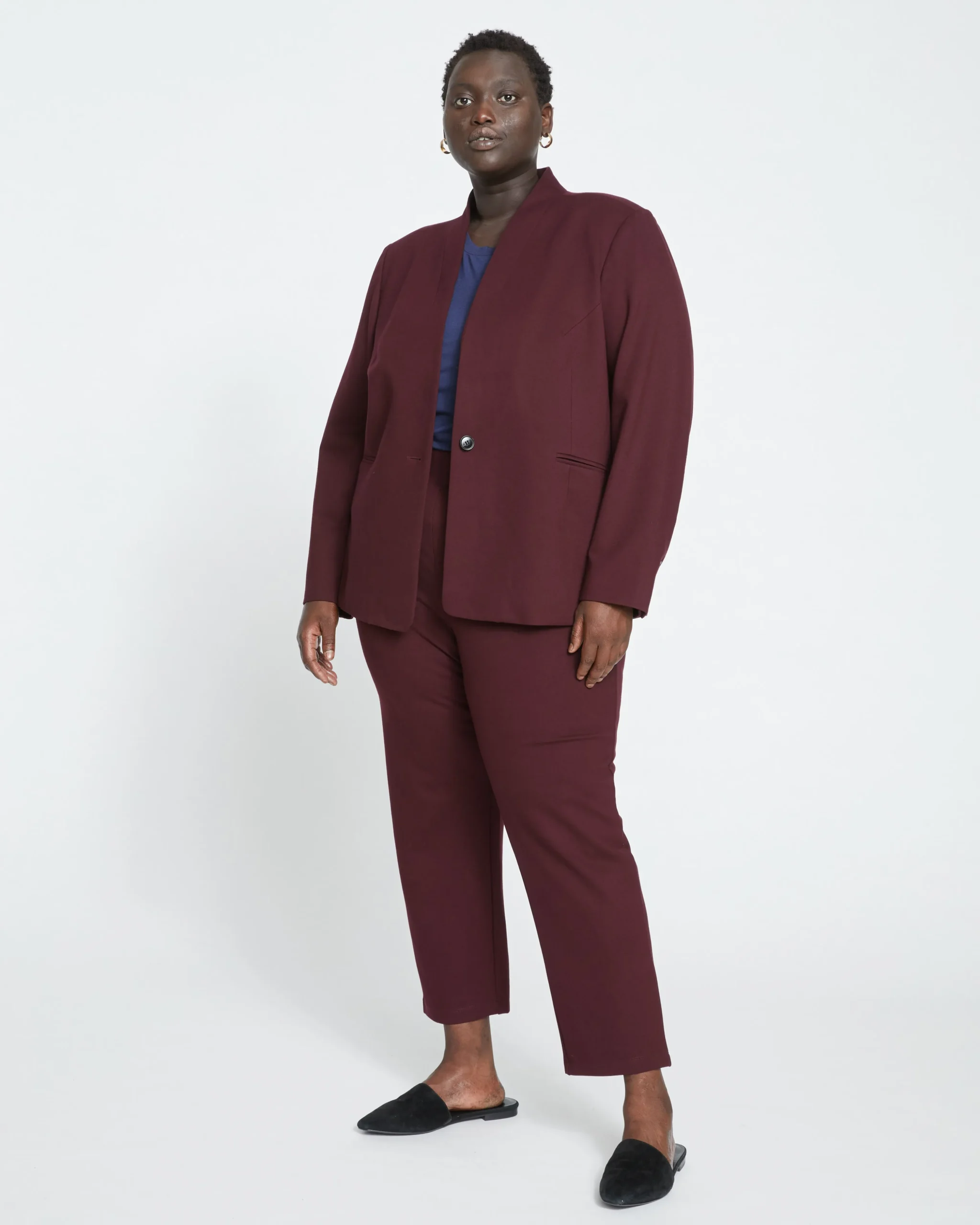 Smart Signature Ponte Pants Black Cherry