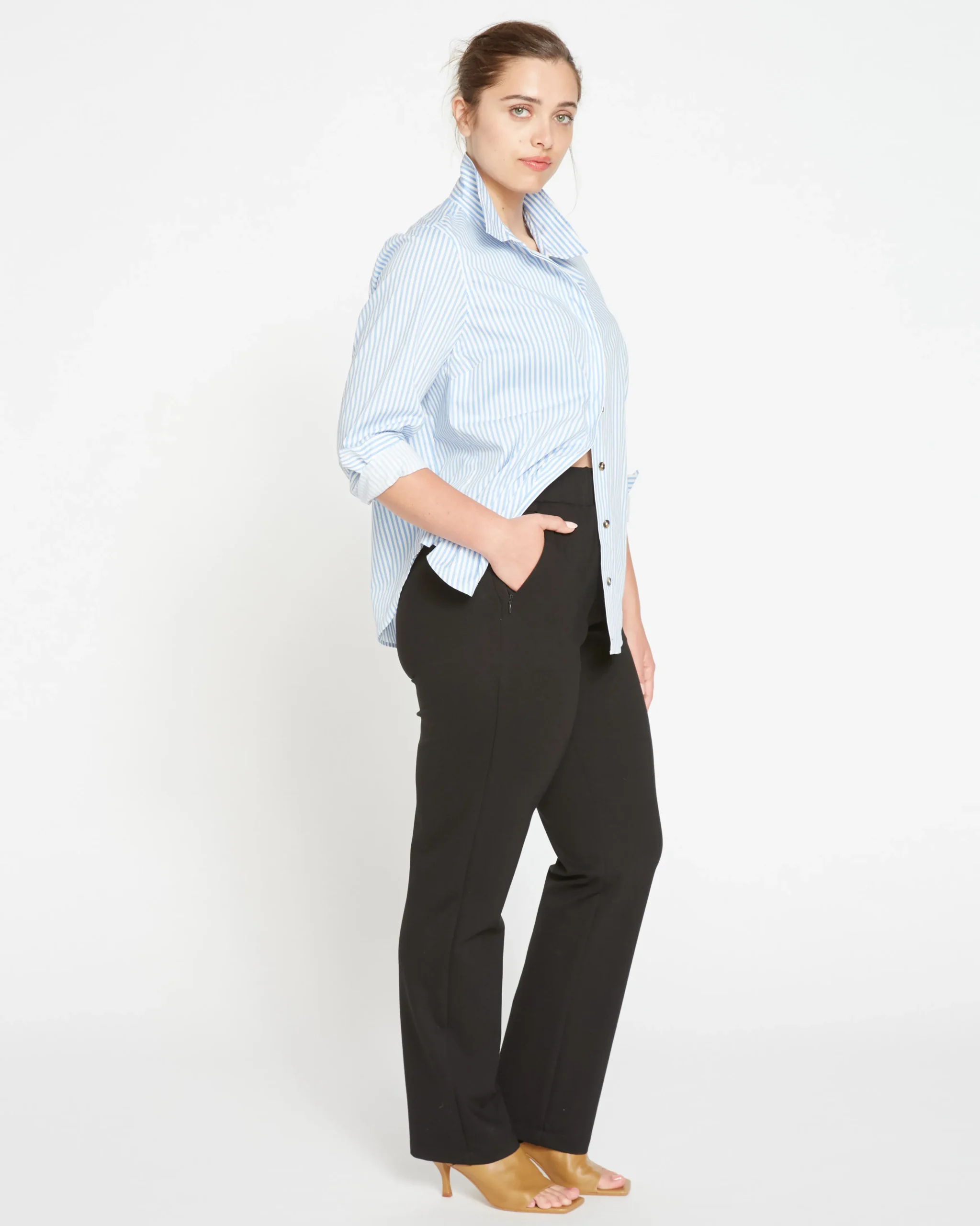 Smart Signature Ponte Pants Long Black