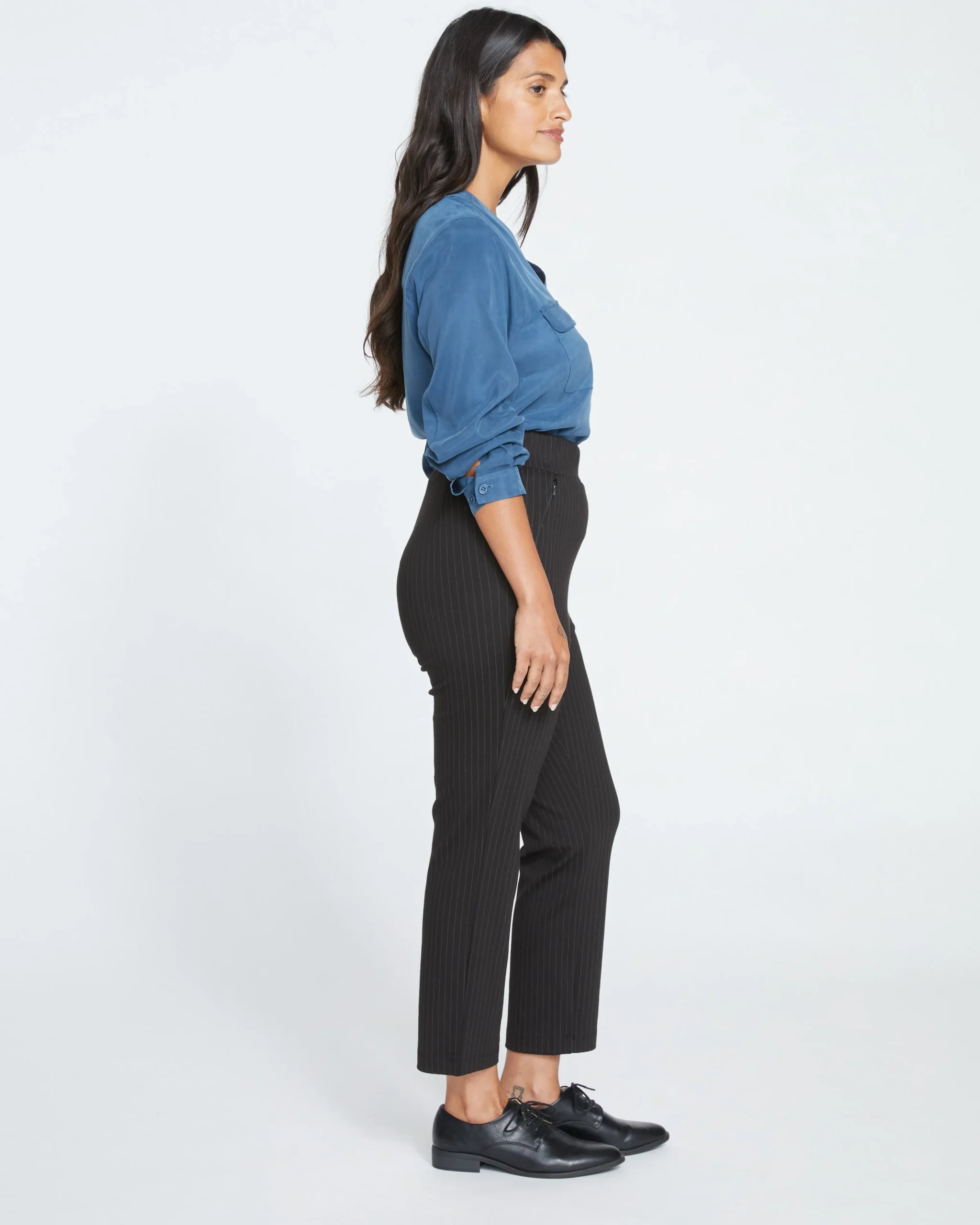 Smart Signature Ponte Pants Slate Pinstripe