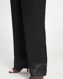 Soiree Double Luxe Pull-On Pants Black/Black Shine