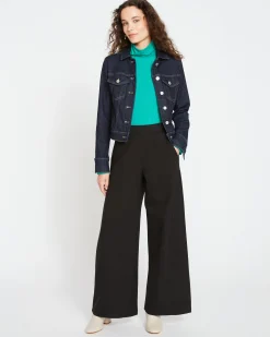 Stephanie Wide Leg Ponte Pants Black
