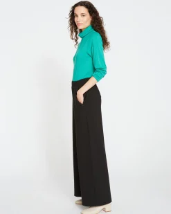 Stephanie Wide Leg Ponte Pants Black