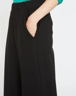 Stephanie Wide Leg Ponte Pants Black
