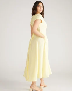 Sunset Linen Blend Flounce Dress Twinkle