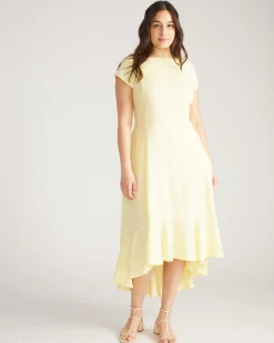 Sunset Linen Blend Flounce Dress Twinkle
