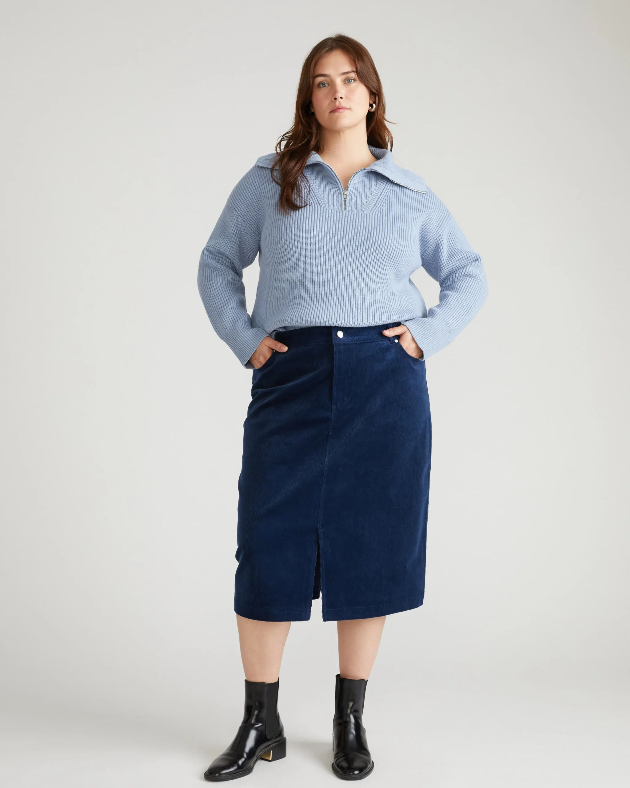 Suzi Corduroy Skirt Pageant Blue