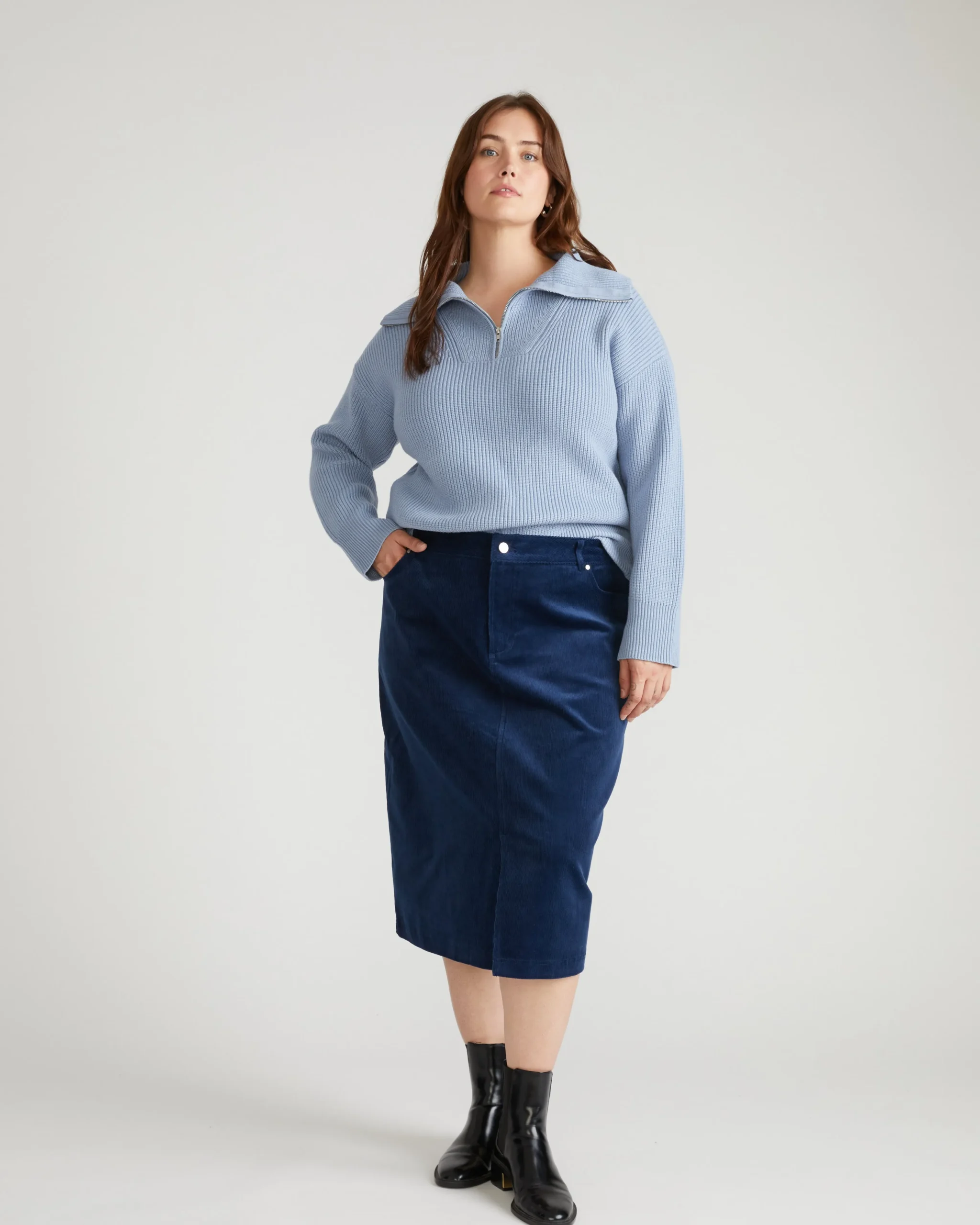 Suzi Corduroy Skirt Pageant Blue