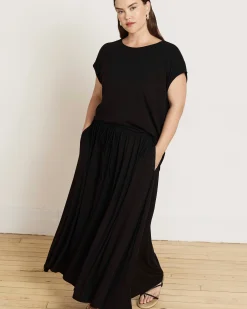 Tessa Liquid Jersey Skirt Black