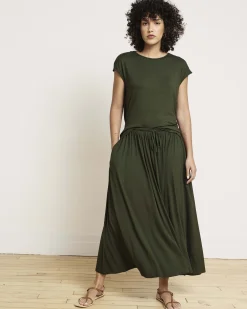Tessa Liquid Jersey Skirt Coratina Green