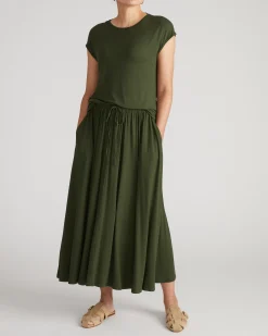 Tessa Liquid Jersey Skirt Coratina Green