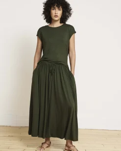 Tessa Liquid Jersey Skirt Coratina Green