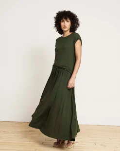 Tessa Liquid Jersey Skirt Coratina Green