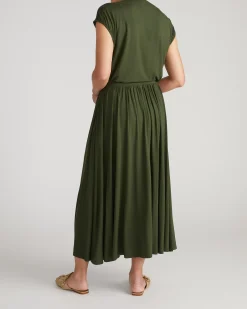 Tessa Liquid Jersey Skirt Coratina Green