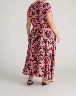 Tessa Liquid Jersey Skirt Pink Sgraffito Print