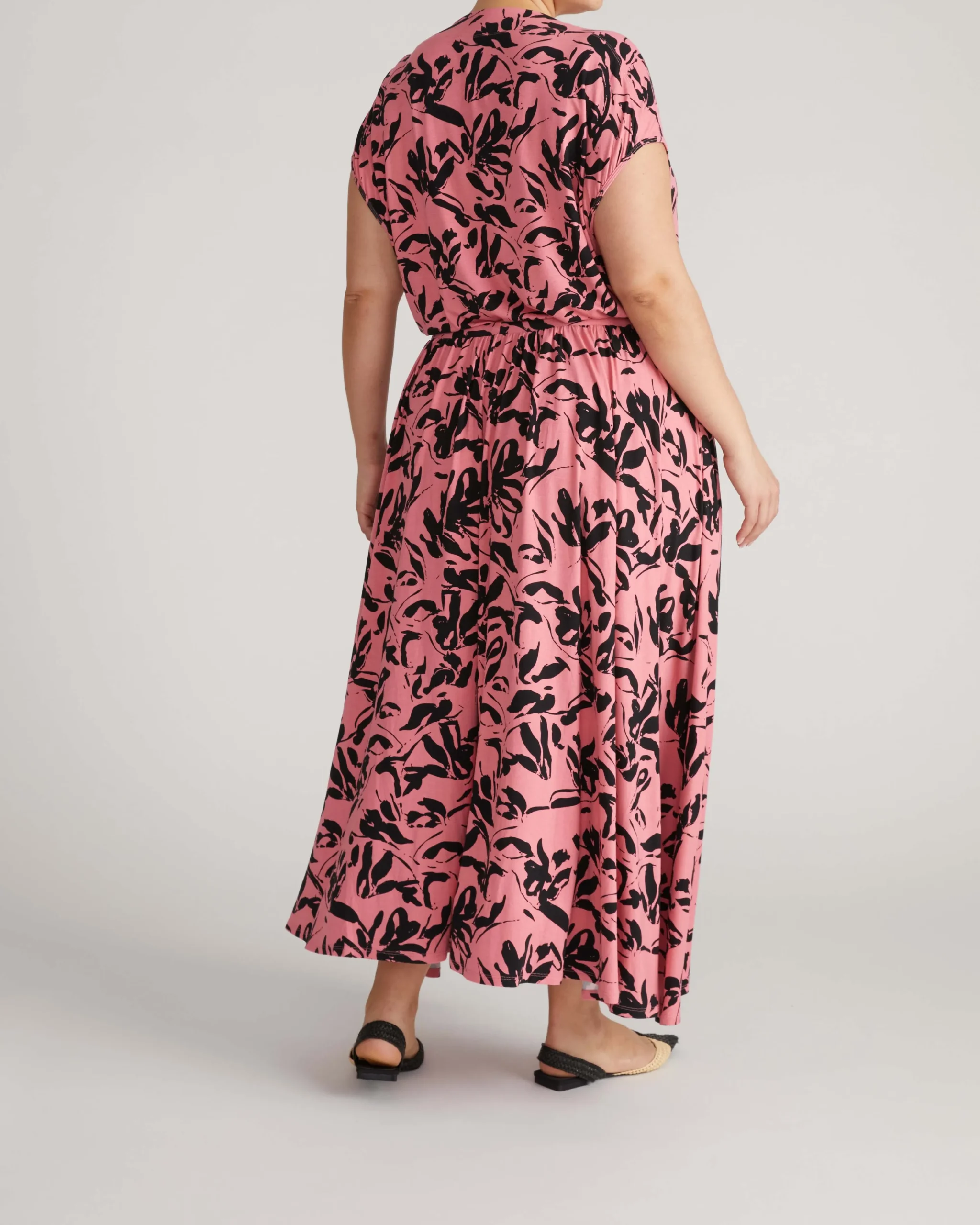 Tessa Liquid Jersey Skirt Pink Sgraffito Print