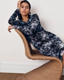 Thames Fog Dress Tumbling Bouquet Print