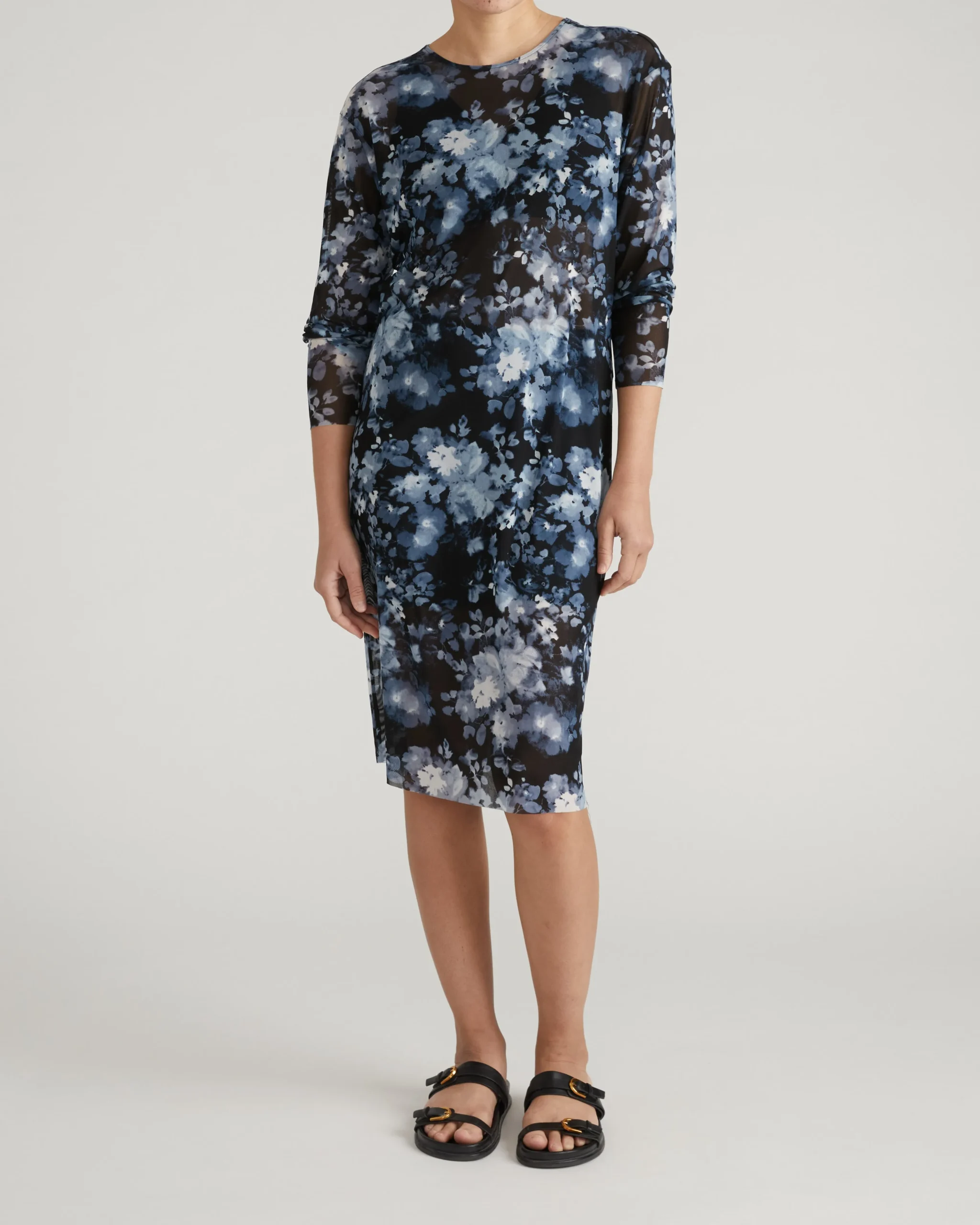 Thames Fog Dress Tumbling Bouquet Print