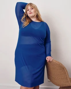 Thames Fog Dress Ultramarine