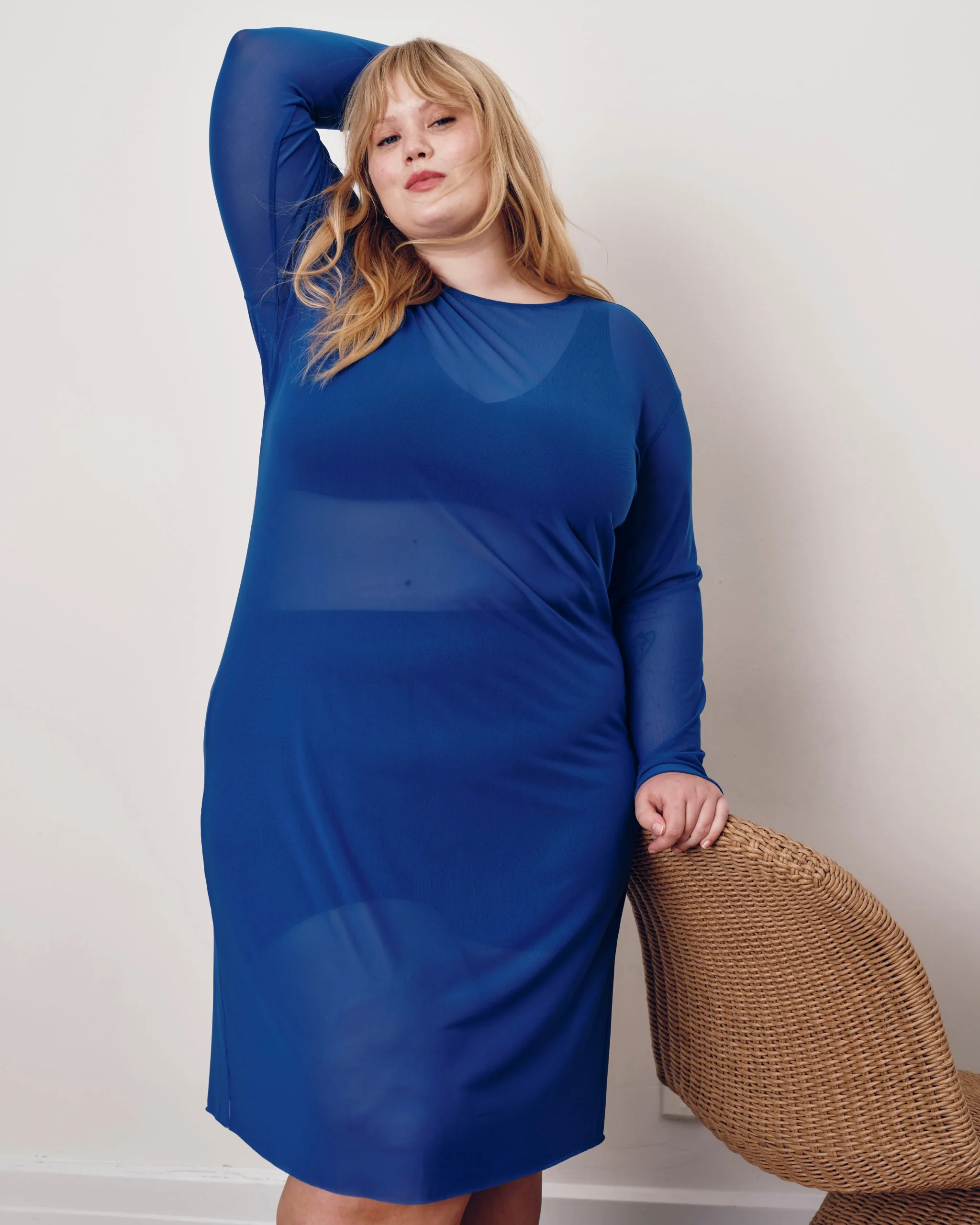 Thames Fog Dress Ultramarine