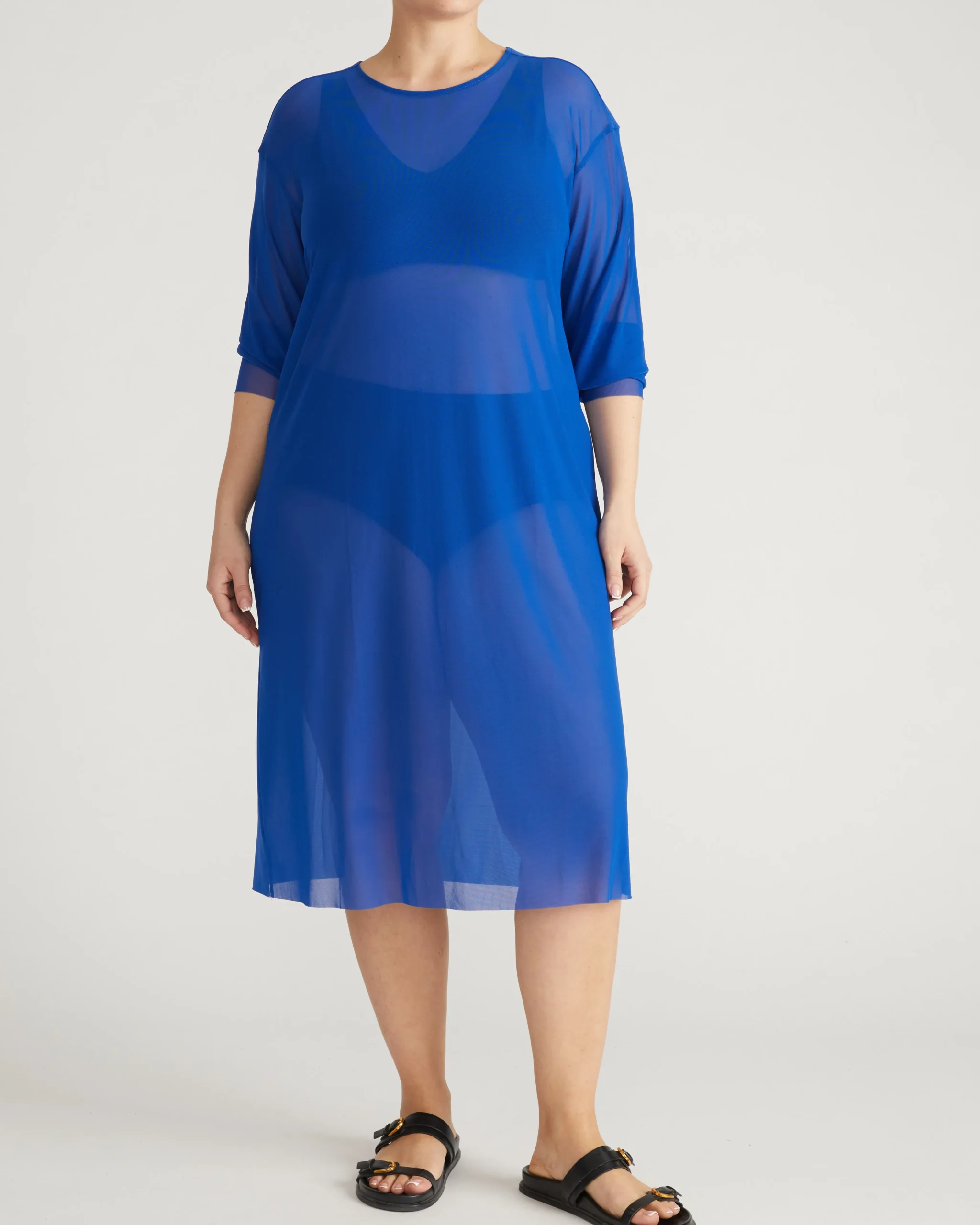 Thames Fog Dress Ultramarine