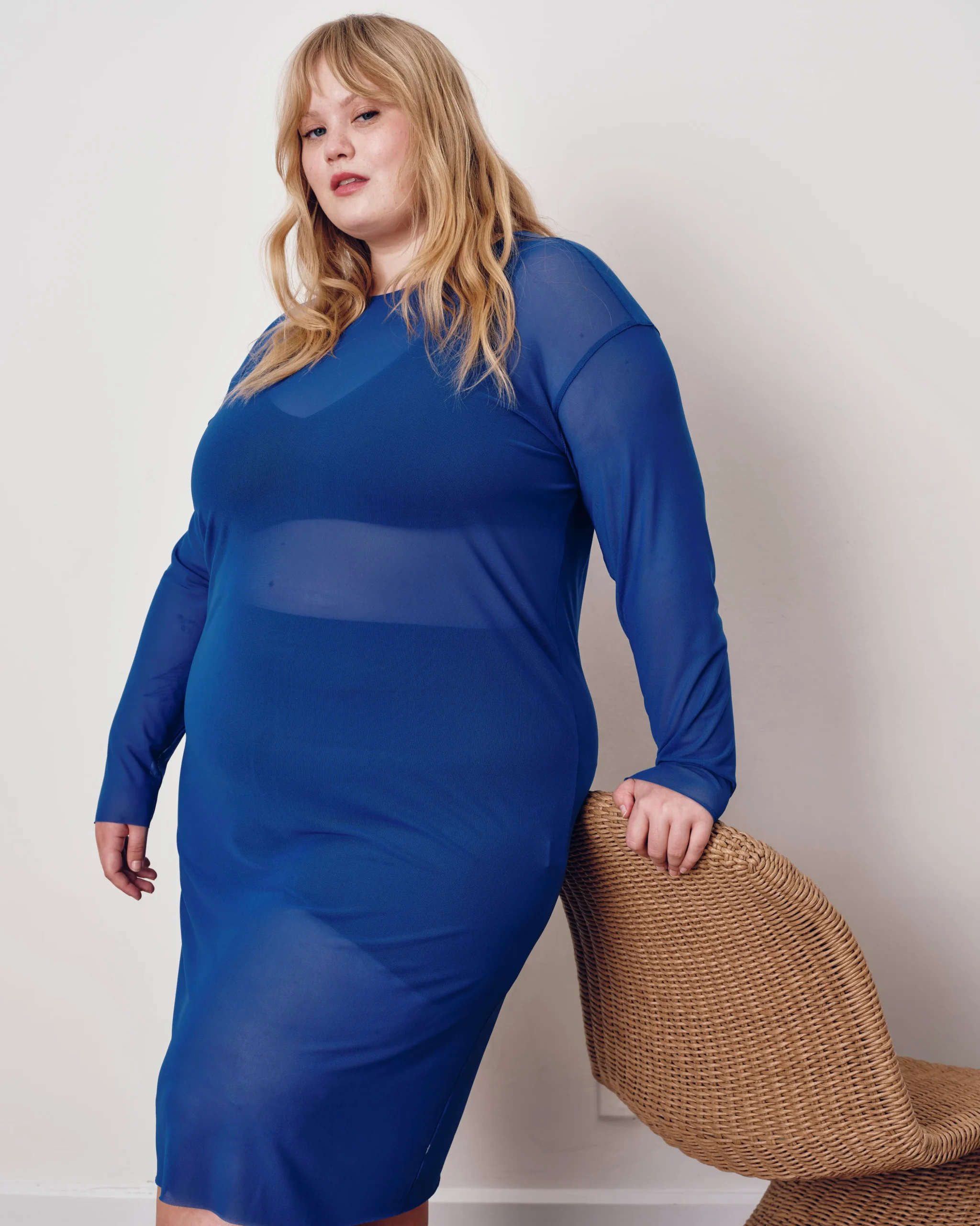 Thames Fog Dress Ultramarine