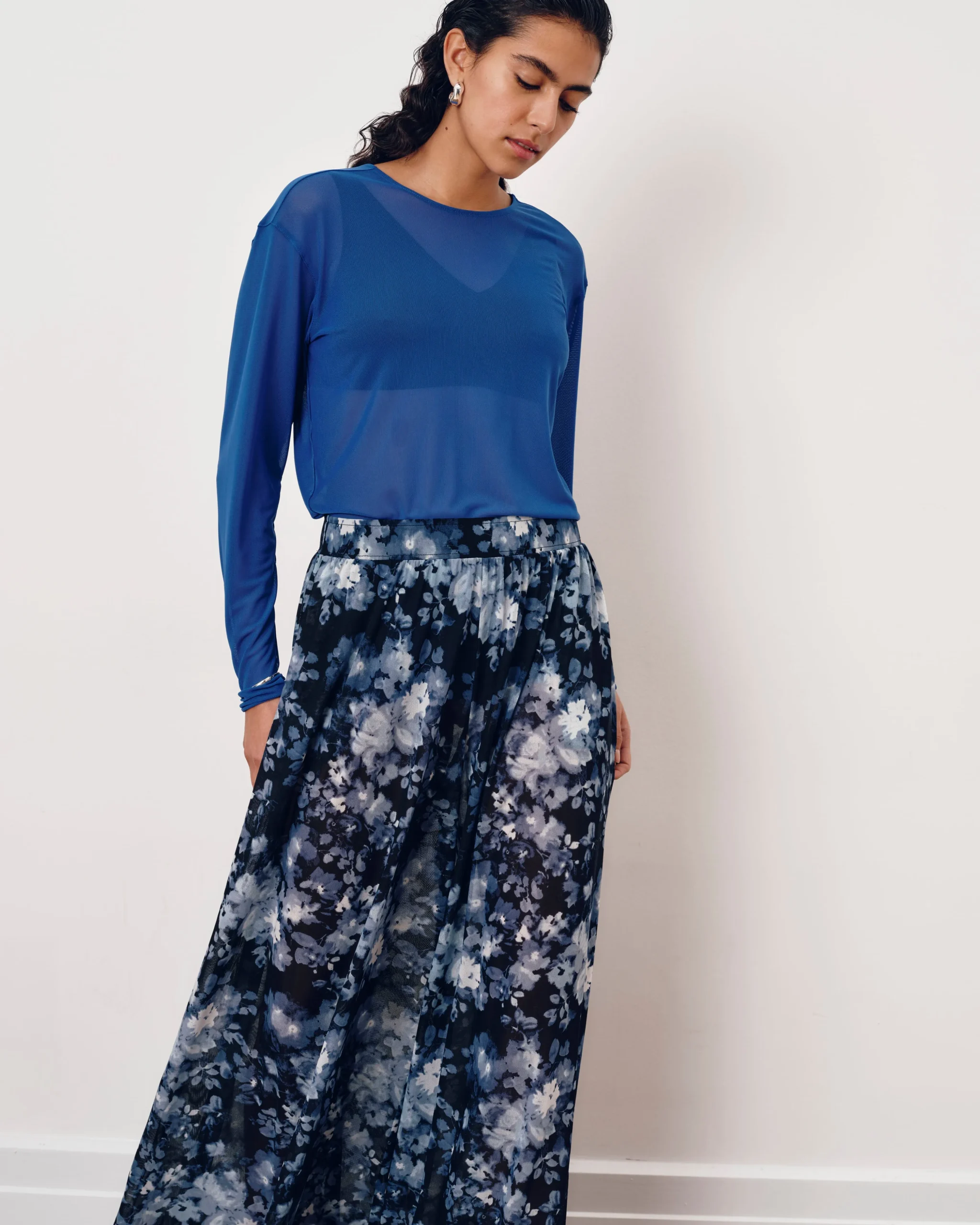 Thames Mesh Pants Tumbling Bouquet Print