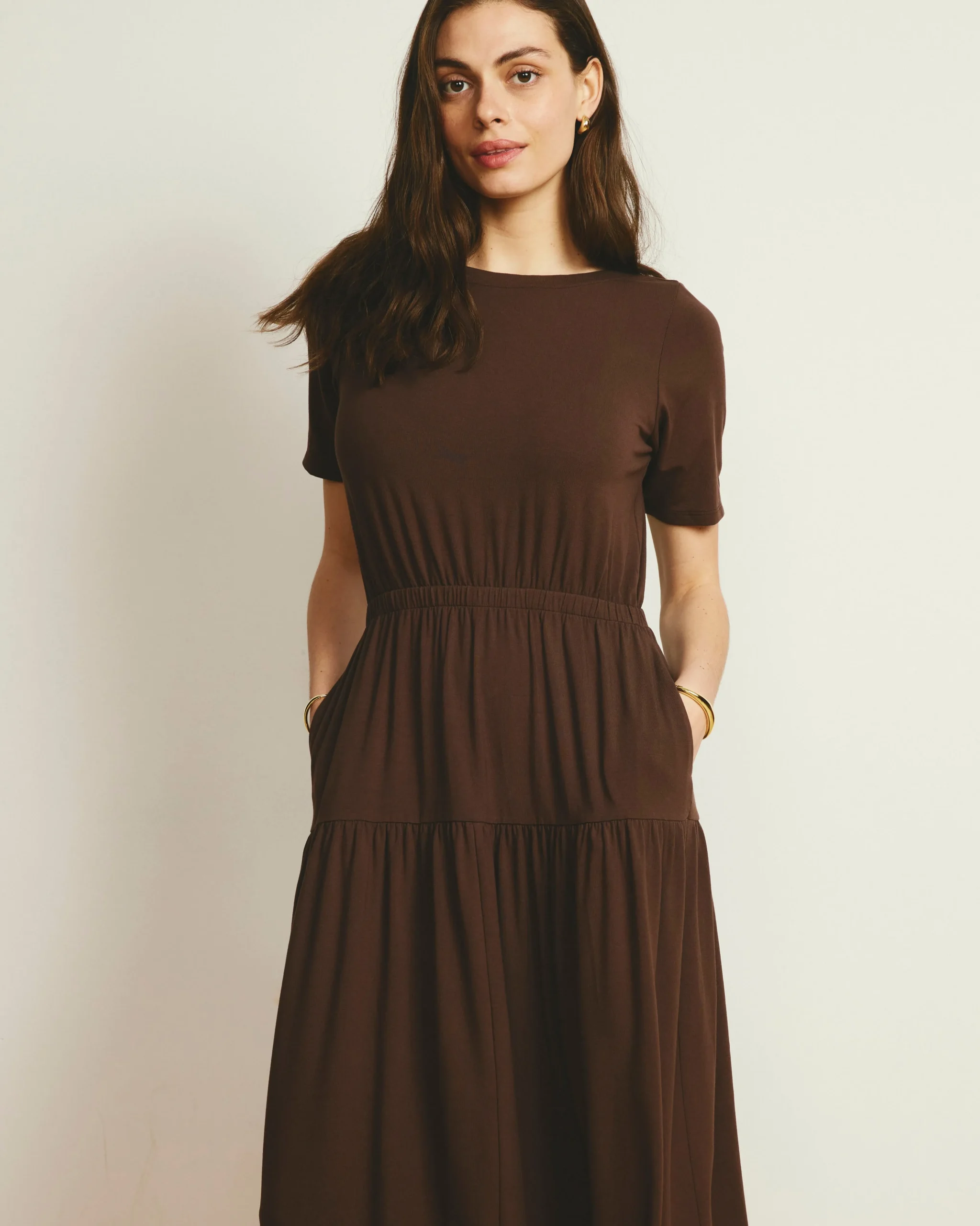 Thea Divine Jersey Midi Dress Peppercorn