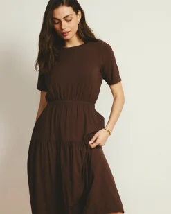 Thea Divine Jersey Midi Dress Peppercorn