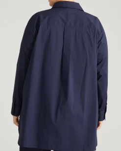The Artist Oversized Poplin Shirt Navy