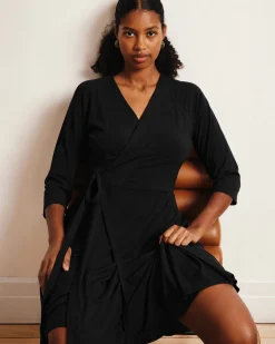 The Divine Jersey Wrap Dress Black