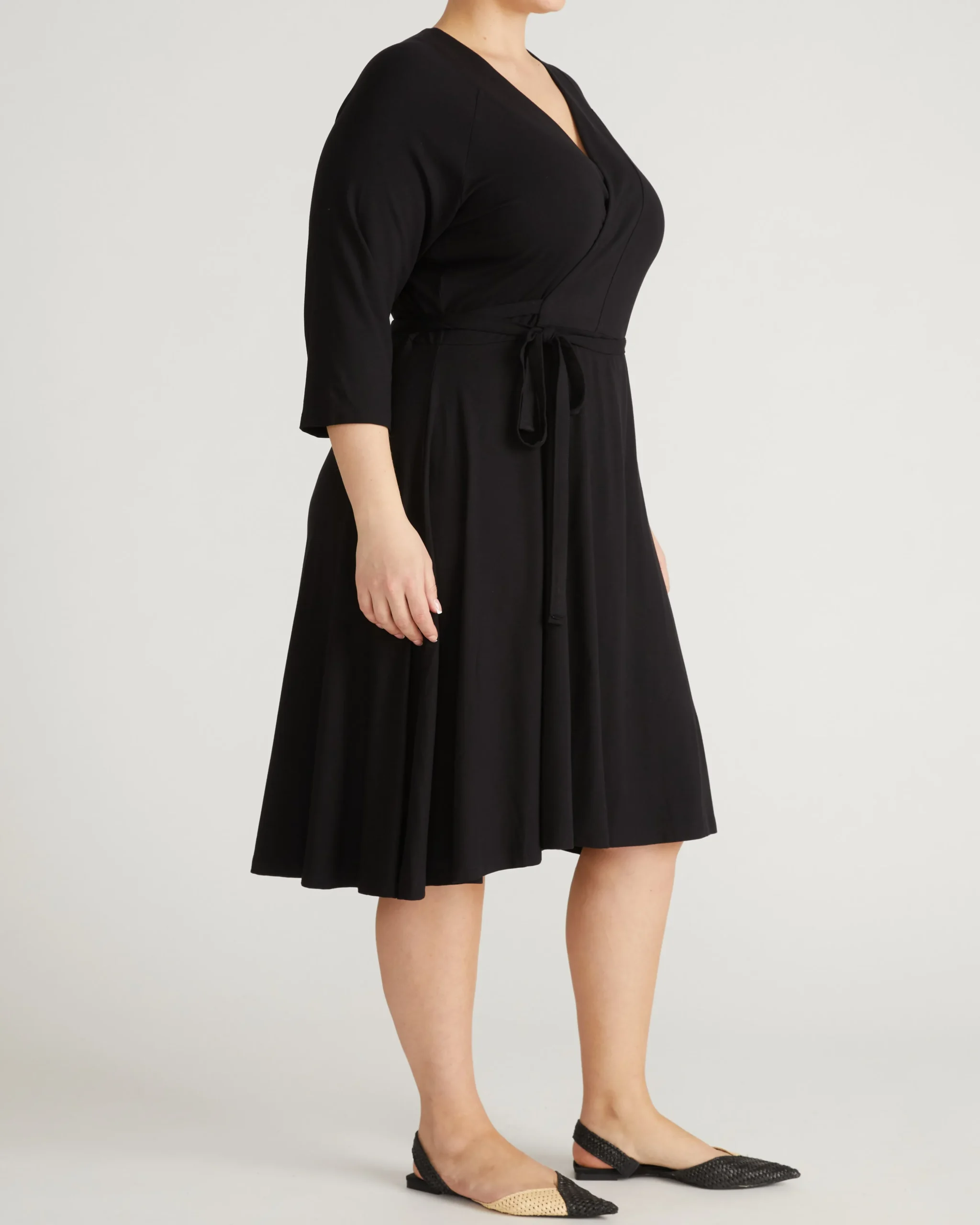 The Divine Jersey Wrap Dress Black